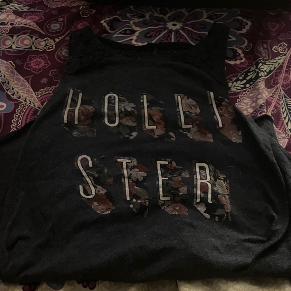 Hollister Black Graphic Tank Top